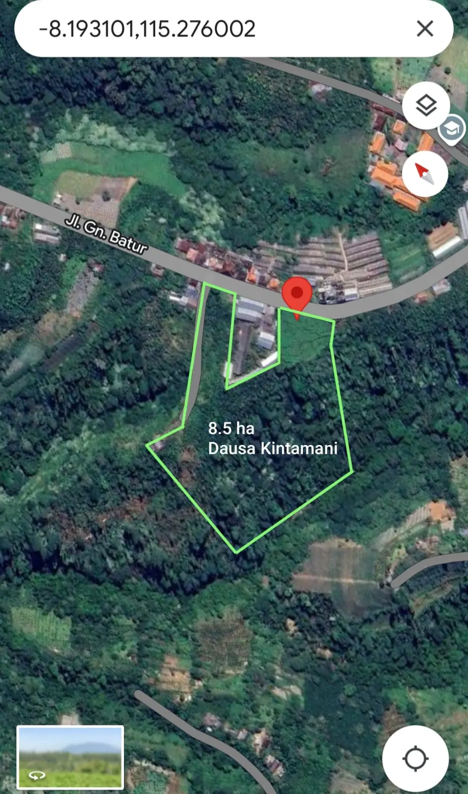 Plantation Land In Kintamani Bali
