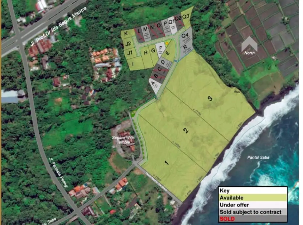 Premium Beach Front Land Saba Beach Gianyar