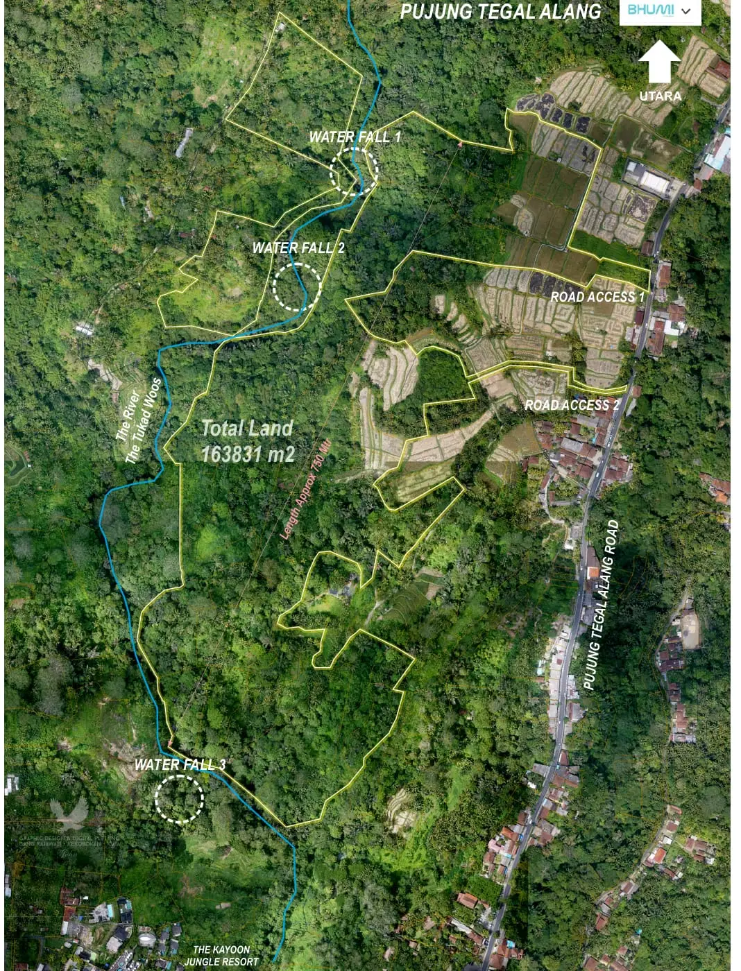 Premium Riverside & Waterfall Land For Development Pujung Ubud